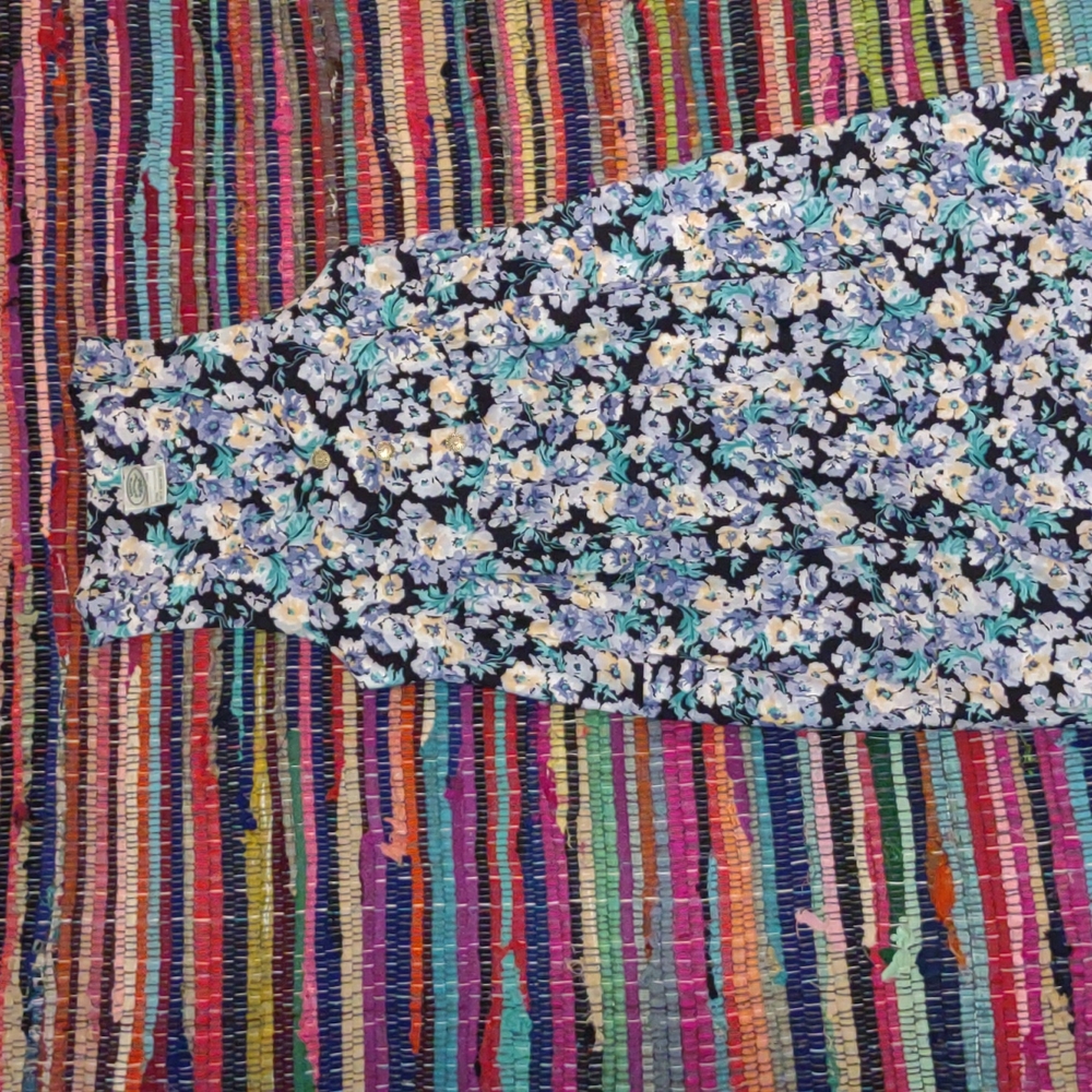 EUC UK10 US8 Vintage Laura Ashley Cotton Sleeveless Purple Floral Dress Jumper